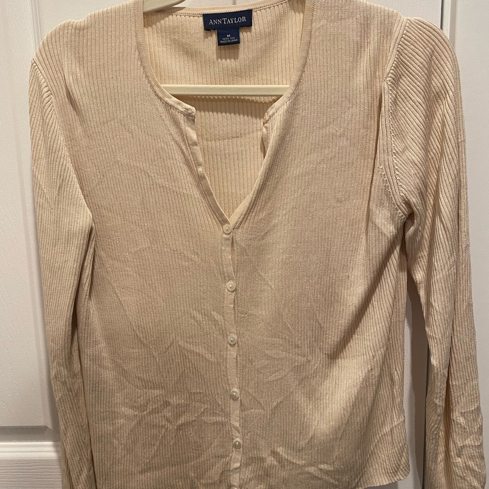 Ann Taylor Cream Cardigan